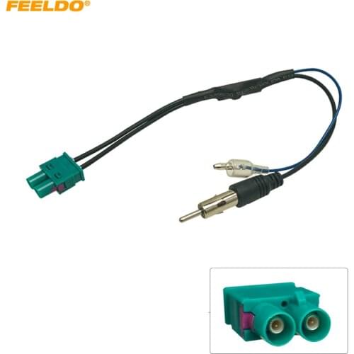 FEELDO Dual FAKRA RF Radio Antenna Adapter With Amplifier For Volkswagen RNS510/RCD510/310/Golf/MK5/MK6/Passat B6/B7/Tiguan