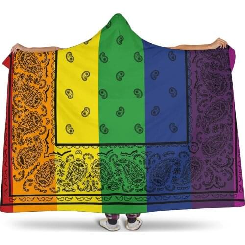 Multicolor Bandana Blanket Hooded Blanket 3D full print Wearable Blanket Adults men women Blanket style-4