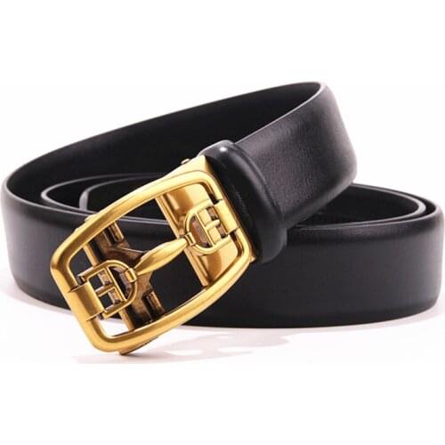 Retro field buckle mens Hakki belt belt mens best quality automatic buckle black belt leather belt