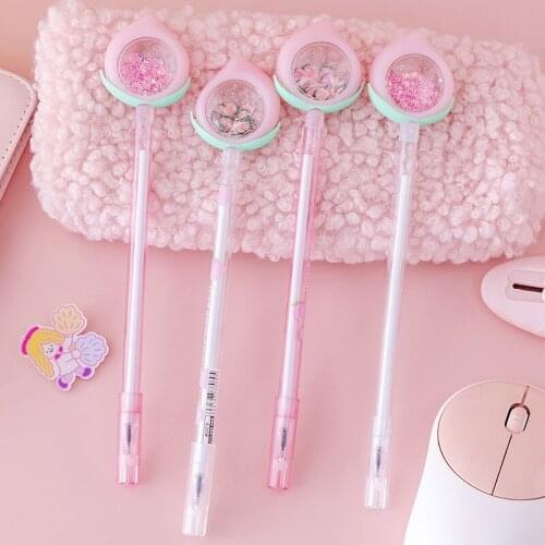 20pcs Cute Stationery Fruit Peach Pens for School Kawaii Stationery Office Accessories Gel Pen School Supplies Girl Cute Things