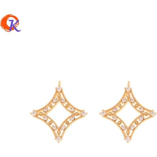 Cordial Design 20Pcs 17*19MM Jewelry Accessories/DIY Making/CZ Charms/Hand Made/Genuine Gold Plating/Pendant/Earring Findings