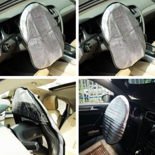 Sun Protection Visor Automotive Aluminum Foil Thicken Car Wheel Shield Reflective Steering Cover Sunshade Accessories Folda Z4R5