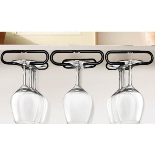 Cup Holder Rack Under Cabinet Glasses Stoage Stemware Wine Glass Rack Holder for Bar Kitchen storage Accessories Supplies