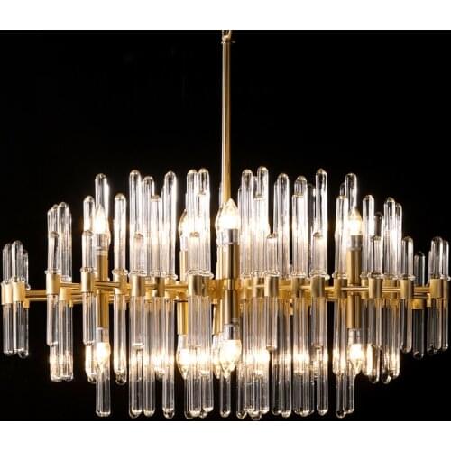 E14 LED Postmodern Copper Crystal Gold Chandelier Lighting LED Lamp LED Light For Foyer Dinning Room