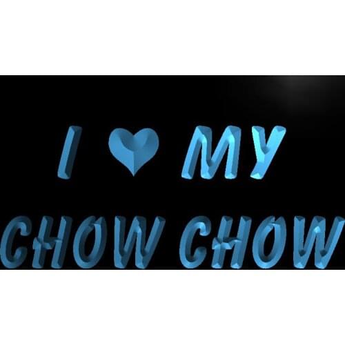 S098 I Love Chow Chow Dog Pet Shop Led Light Sign