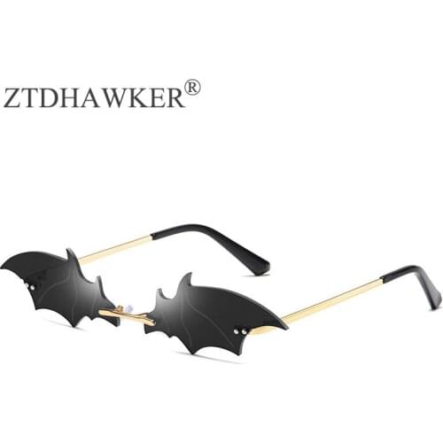 Trendy Personality Bat Sunglasses Men and Women Colorful Designer Mirror Street Shooting Eyeglasses Glasses