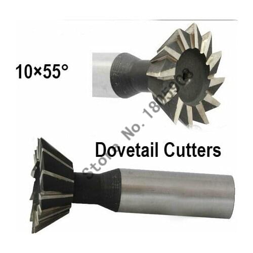 2PCS 10MM*55 degrees high speed steel straight shank dovetail milling cutter, high speed steel straight shank milling cutter