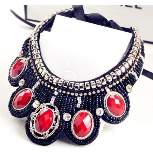 2015 collier femme statement bohemian resin bead collares necklace & pendent chocker collar for women jewelry accessaries gift