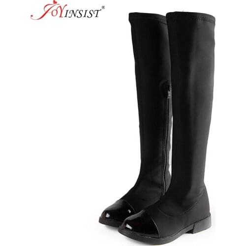 Winter Fashion Rubber Boots For Girls Over-the-knee Kids Boots Children Knee-high Warm Cotton Soft Back-tied