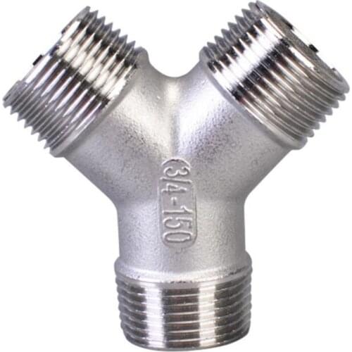 1/4'' - 2'' BSP Male Thread 304 Stainless Steel Equal 3 Ways Y Type DN8 - DN50 Water Pipe Fitting SS304 Joint Connector