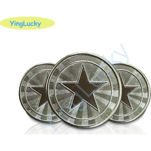 1Pcs 25 * 1.85mm Metal Stainless Steel Arcade Game Coin for Arcade Game Machine Coin Five-Pointed Star Tokens