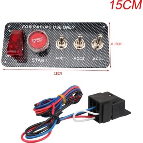 12V LED Modified Ignition Switch Panel Engine Start Push Button Set Universal for Power Speediness & Racing Car