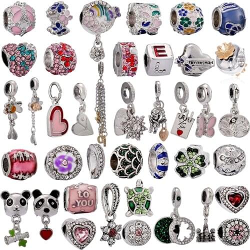 2Pcs/Lot Spring Colorful Pendant Beads Pendant Brand Fine Bracelets And Necklaces Womens DIY Fashion Jewelry Making