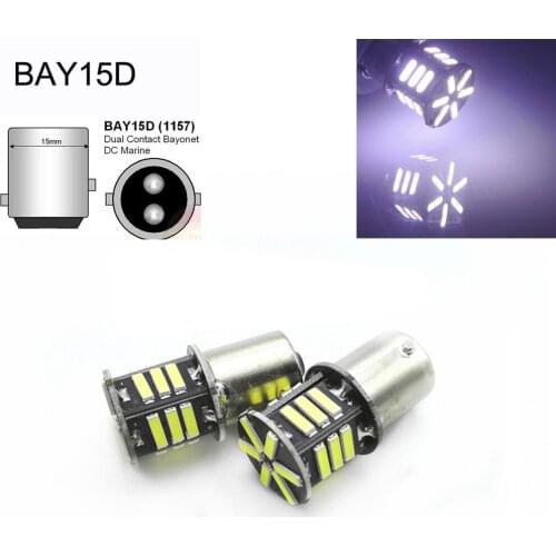2Pcs S25 1157 BAY15D 21 SMD 7020 7014 LED P21/5W 1156 BA15S Car Auto Turn Signal Tail light Brake Lights Bulb Lamp White Red 12V
