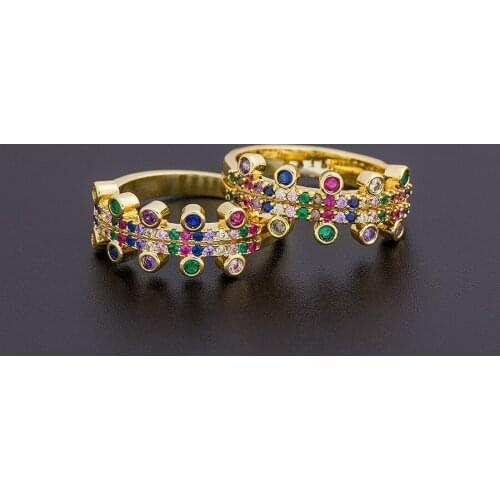 2020 Fashion AAA Cubic Zirconia Ring For Women Bohemian Colorful Rainbow Rings Statement Party Wedding New Year Jewelry Gift