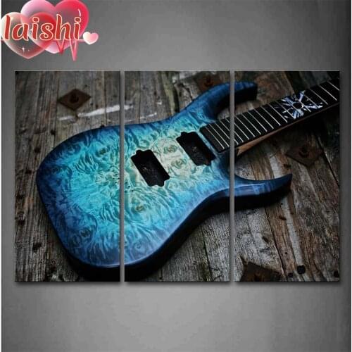 3pcs Full Square round Diamond Embroidery Music art, guitar DIY Diamond Painting Cross Stitch Drill Picture of Rhinestones