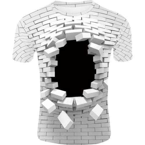 3D Creative Art Wall Shirt Men Boys Summer Popular Personalized Short Sleeve XXS-4XL Wholesale Discount