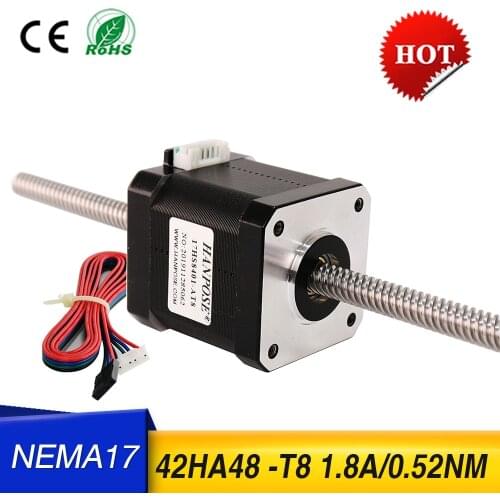 42 through 17HA8401-T8*12 200MM linear screw stepper motor trapezoid screw reciprocating expansion 2-phase 4-wire 42bygh