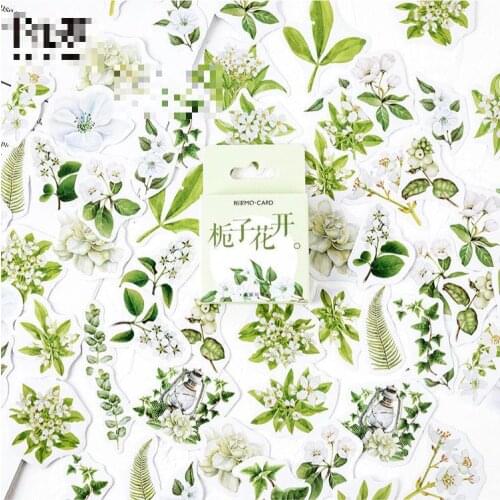46sheets/set Sticker Set Gardenia Series Diy Cute Stickers Ins Style Scrapbooking School Suppliers Stationery Art Supplies