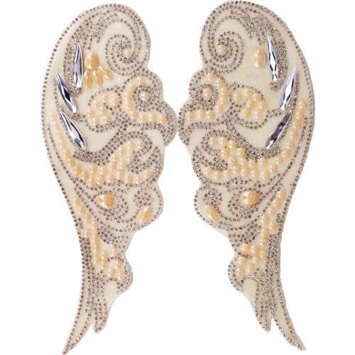 5 Pair Design Hotfix Rhinestone Heat Transfer Iron on Sewing Rhinestones Motif Embellishment For Garment T2283