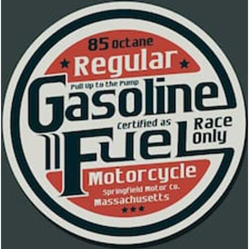 85 octane regular gasoline fjel race only Motorcycle Motor Car Sticker Decal