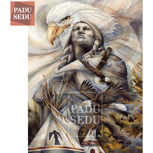 5d Diy Diamond Painting New Indian National Old Man Eagle Full Square Daimond Mosaic Embroidery Cross Stitch Kit Home Decor Room