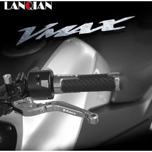 For Yamaha V MAX Motorcycle Aluminum Brake Clutch Levers & Handlebar Grips VMAX 1200 1990-2008 2003 2004 2005 2006 2007 Parts