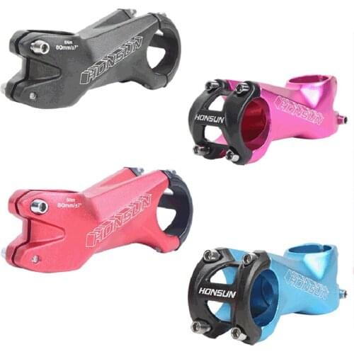 Honsun Aluminum Bicycle Stem Bike Stem Ultralight MTB Bike Stem 31.8x80mm +-7 Degree Handlebar Stem Cycling Bike Accessories