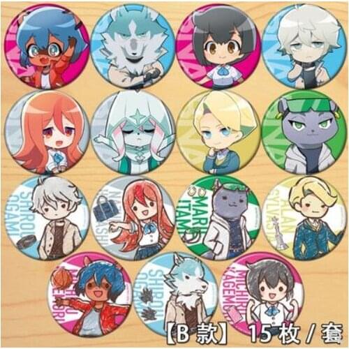 Anime BRAND NEW ANIMAL BNA Kagemori Michiru OGAMI SHIROU Figure 6119 Badge Round Brooch Pin Gifts Kids Collection Toy