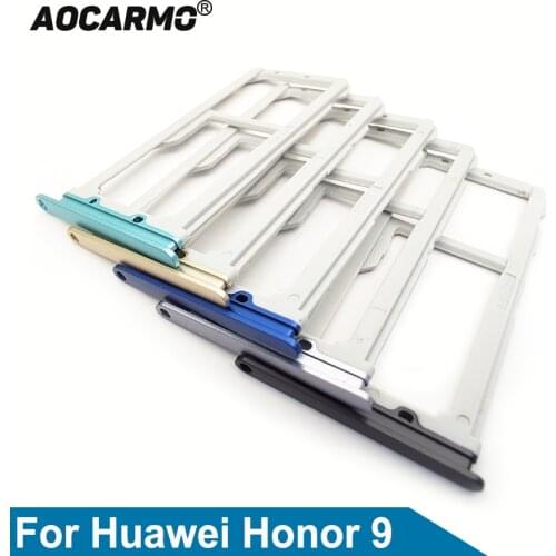 Aocarmo For Huawei Honor 9 STF-AL00 SD MicroSD Holder Nano Sim Card Tray Slot