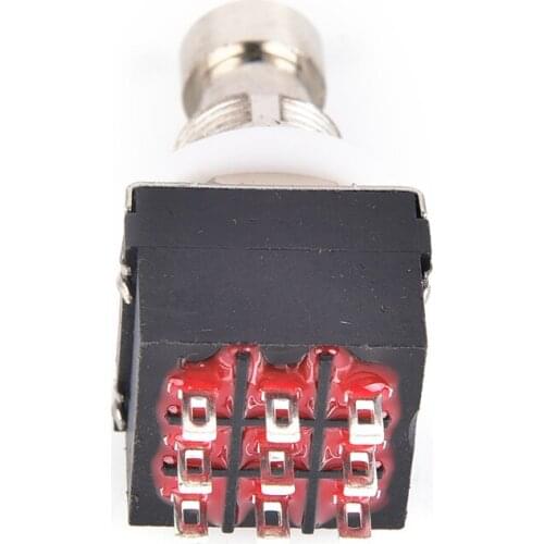 Black 9-pin 3PDT Guitar Effects Pedal Box Stomp Foot Metal Switch True Bypass