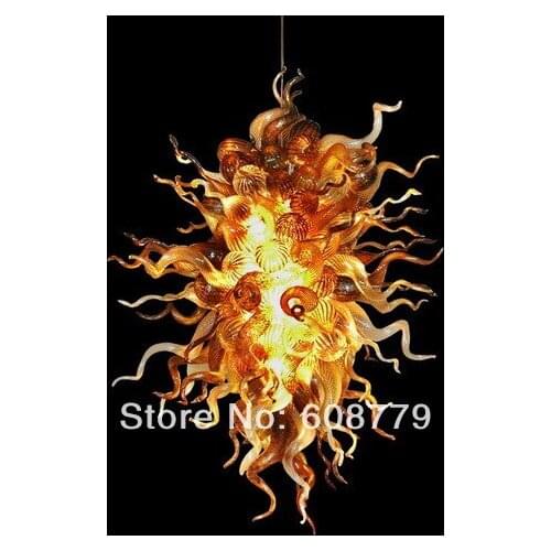 House Lighting Decoration Amber Blown Glass Crystal Chandelier Parts