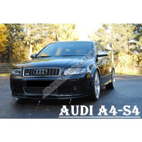For Audi A4 S4 Front Bumper Attachment Lip 2002-2020 Piano Glossy Black Splitter Diffuser Universal Spoiler Bumper