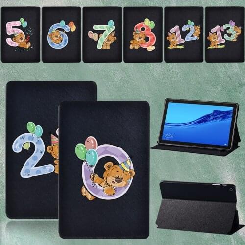 For Huawei MediaPad M5 Lite 10.1"/MediaPad M5 10.8" Foldable Flip PU Leather Anti-fall Tablet Stand Cover Case + Stylus