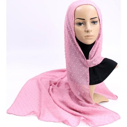 Women Plain Chiffon Double Loop Instant Hijab Chiffon Hijab Scarf Muslim Shawls Islamic Ready to Wear Hijabs with Tube 180*75cm