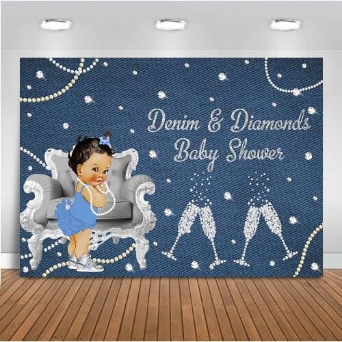 Newborn Baby Shower Backdrop for Photography Baby Princess Photo Background Party Decoration Banner Diamonds Backdrops 514