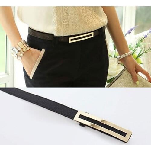 Korean Slim Minimalist Decoration Thin Belt Fashion Leisure Wild Leather Belt Hollow Metal Waist Chain