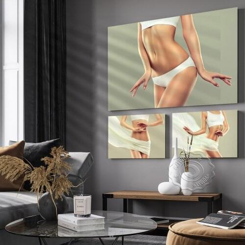 Beautiful Female Model Art Prints, Modern Nude Portrait Art Posters, Sexy Curve Grace Living Room Home Salon Beauty Shop Decors