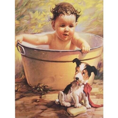 LI LOYE DIY Diamond Painting Cross Stitch Baby shower Full Rhinestones Mosaic 5D Icon Diamond Embroidery Dog Decor Painting F668