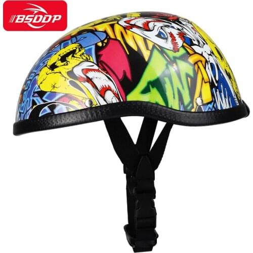 Motorcycle Helmet Retro Ladle Helmet Motor Bike Prince Helmet Scooter Light Half Helmet Pattern Dirt Bike Helmet Cascos Moto 315