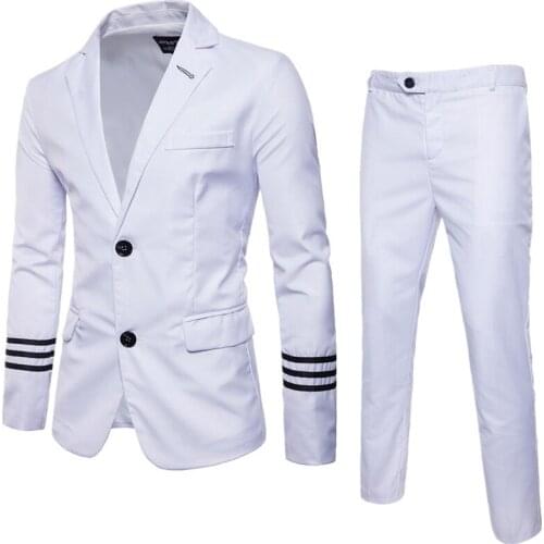 Suit Men 2020 New Fashion Casual Two Piece Suit Grooms Best Man Wedding Two-button Slim Mens Suit
