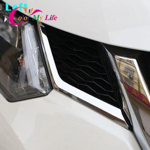 Car Front Fog Lamps Cover Grille Slats Car Fog Lights Cover Decoration Trim for Nissan X-Trail Xtrail Rogue T32 2013 - 2017