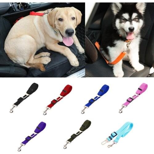 Nylon Pet Dog Car Safety Seat Belt Adjustable Pets Puppy Dog Collar Leash Seat Hardness Vehicle Seatbelt Dog Cat Accessories