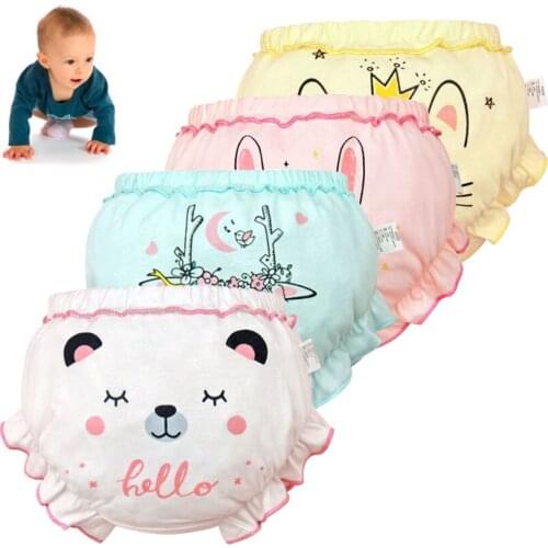 Baby Underwear 100%Cotton Panties Girl Infant Newborn Fashion Solid Cute Bow Striped Dots Cartoon Underpants For Children Gift