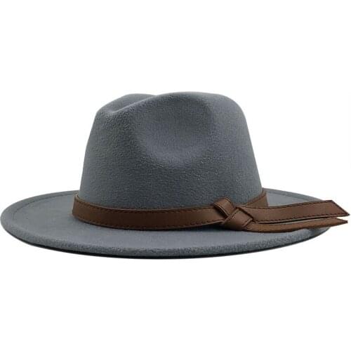NEW British Fedora Hat Men Women Imitation Woolen Winter Felt Hats Men Fashion Jazz Hat Fedoras Chapeau Church hat