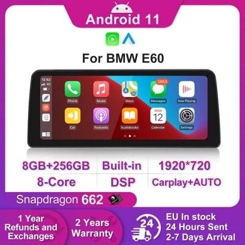 NEW 12.3inch 4GLTE Qualcomm Snapdragon 662 Android 11 Car Radio for BMW 5 Series E60 E61 E63 E64 CIC CCC System Audio GPS Unit