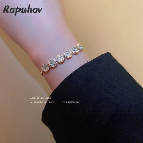 Ropuhov 2021 New 925 Silver True Gold-plated Diamond Bracelet Korean Ultra Flash Bracelet Mesh Red Honey Minimalist Ornaments