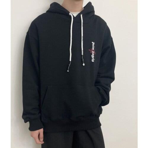 Palm Angels logo print drawstring Hoodies Sweatshirts all-match mens womens hoodies tide