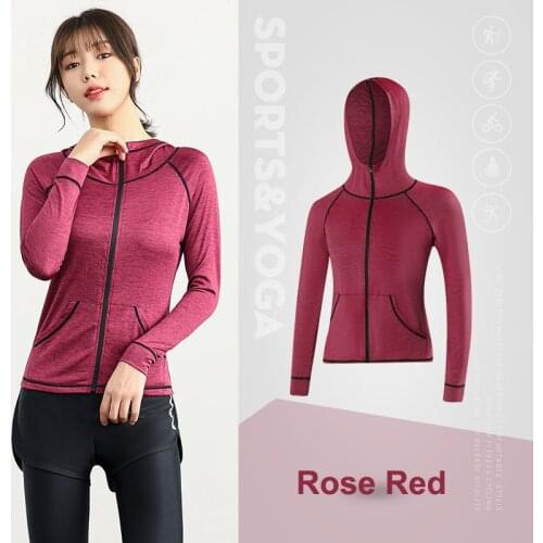 Sexy Girls Slim Sports Hoodied, Spotty Light Thin Zipper High Elasticity Long Sleeve Yoga Wear , Women Running Jacket Gym Top