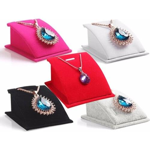 Fashion Velvet Holder Necklace Pendant Chain Jewelry Display Stand Show Rack Jewelry Stand Jewelry Pendant Necklace Display Stan